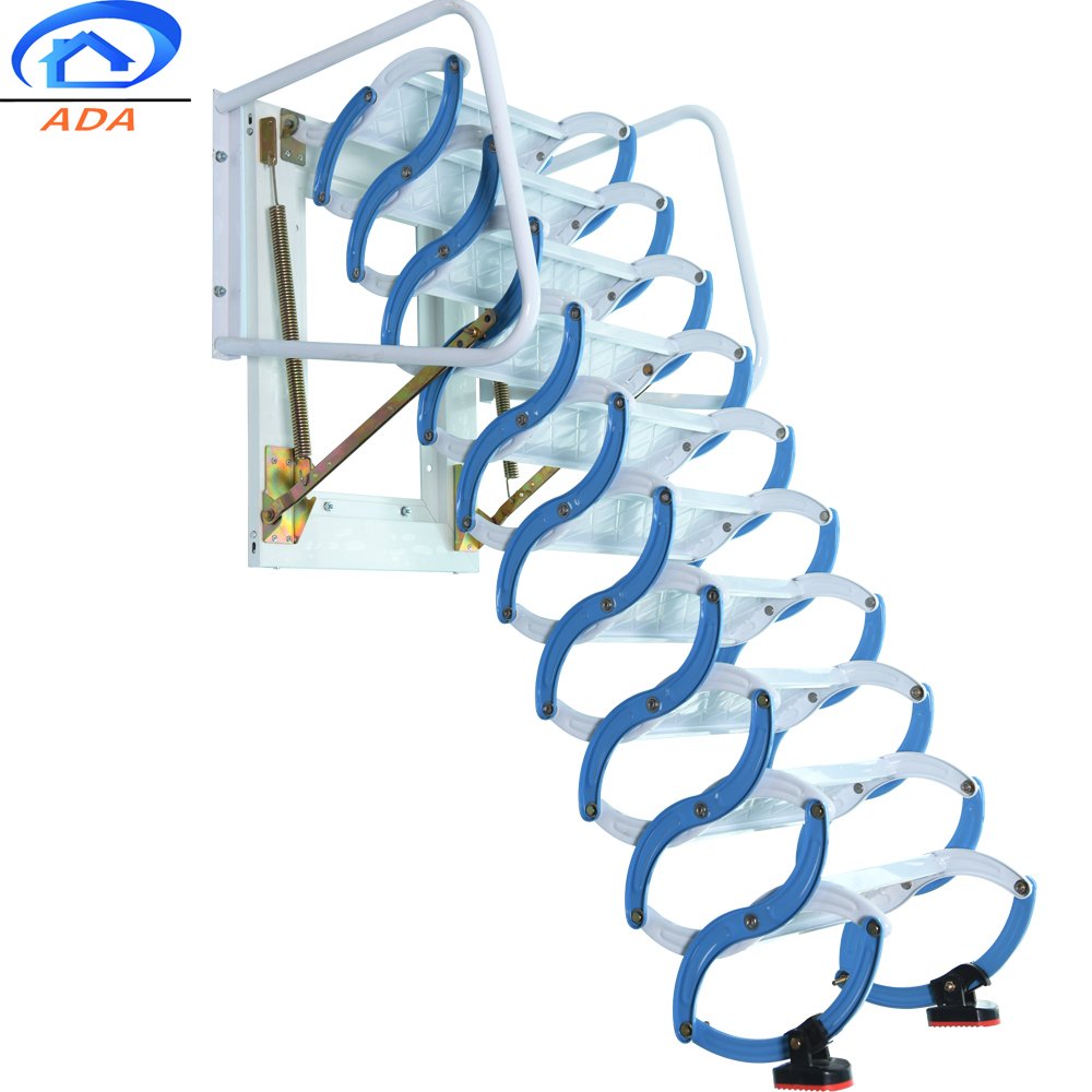 Popular Retractable Wall Attic Folding Ladder With Armrests