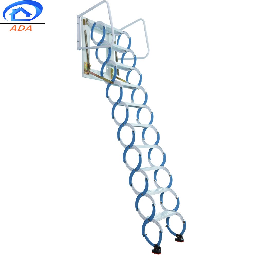 Popular Retractable Wall Attic Folding Ladder With Armrests