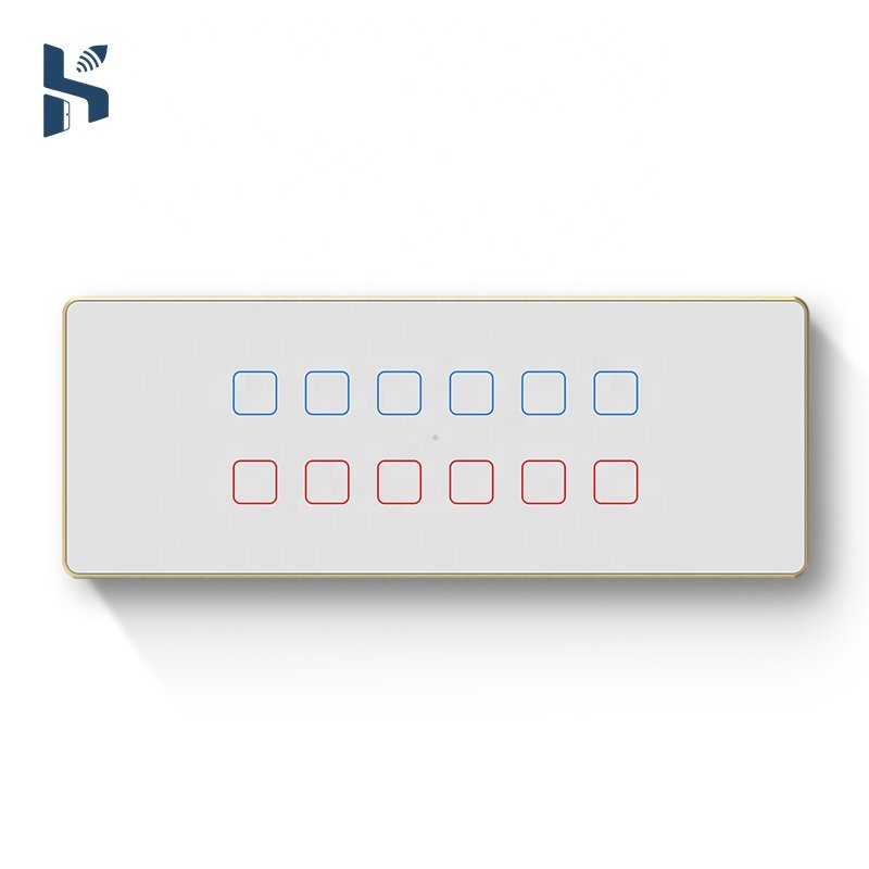 Factory Customized Smart Touch Switch India 6&8M Tuya WiFi Timed Timing 16A Max Current 240V Durable Glass Smart Wall Switches
