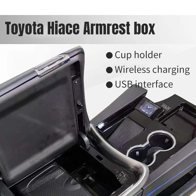 :Applicable for Toyota Hiace Armrest Box Compressor/electronic Refrigerator Interior Modification Wireless Charging Cup Holder