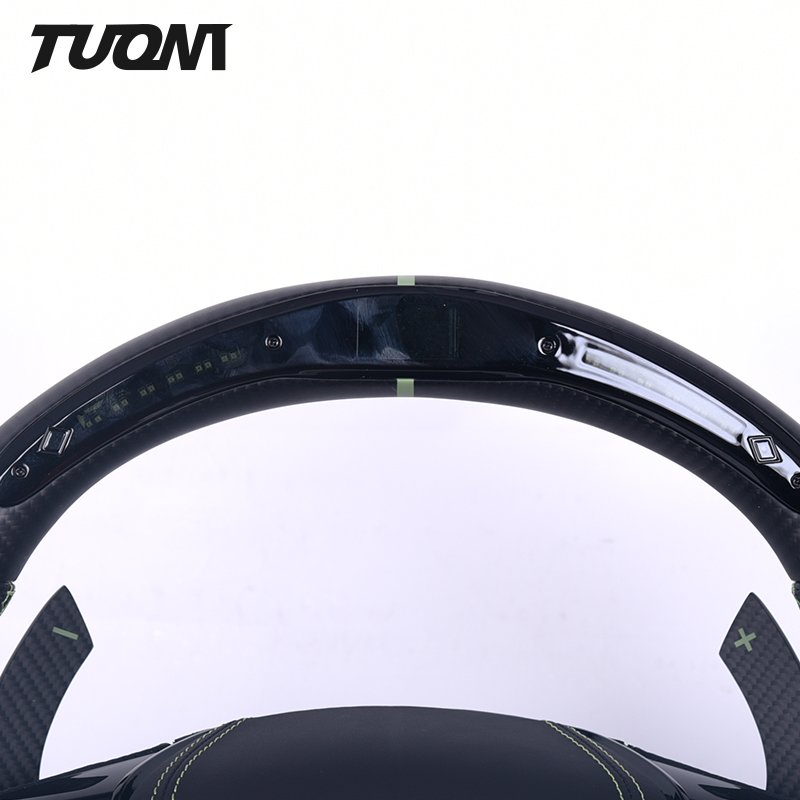 Custom Matte Carbon Fiber Car Steering Wheel Suitable For Audi RS6 C8 With Led Display