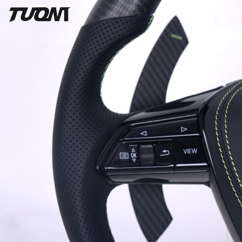 Custom Matte Carbon Fiber Car Steering Wheel Suitable For Audi RS6 C8 With Led Display