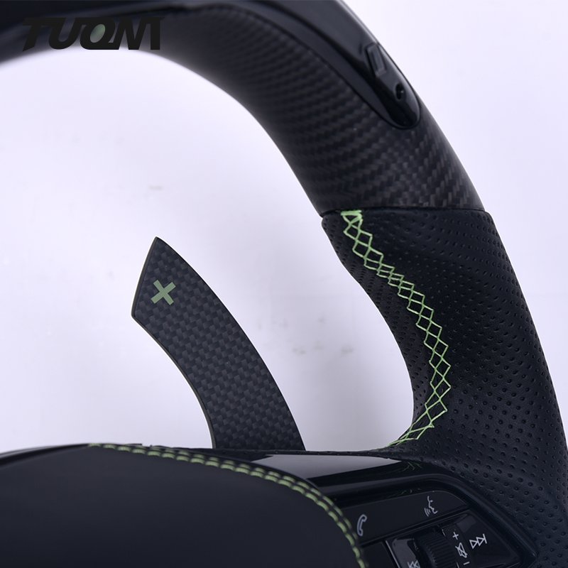Custom Matte Carbon Fiber Car Steering Wheel Suitable For Audi RS6 C8 With Led Display