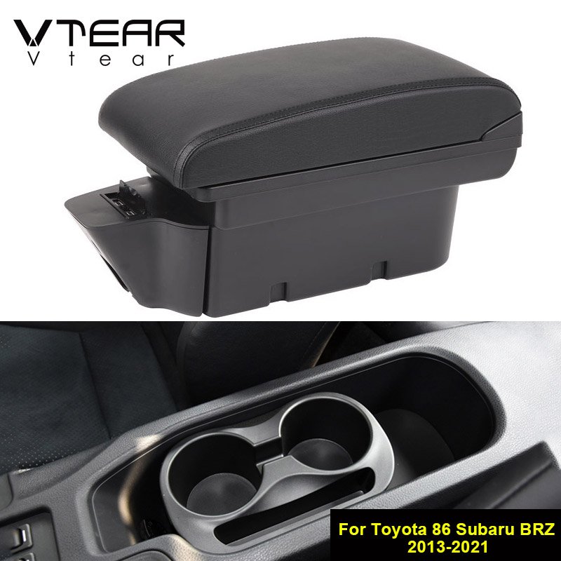 Vtear Car Armrest ABS Storage Box USB Interface Arm Rest Car-Styling Interior Accessories Decoration for Toyota 86 Subaru BRZ