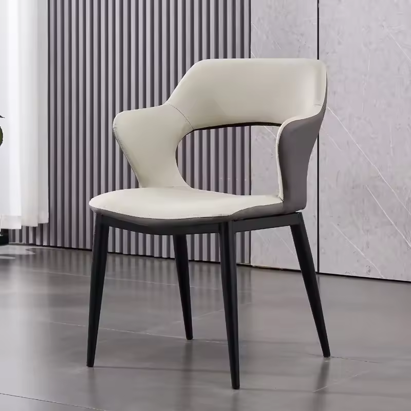 Nordic Arm Chair Luxury Leather Hotel Dining Living Room Chairs Restaurant Leisure Modern Dining Chairs with Armrest