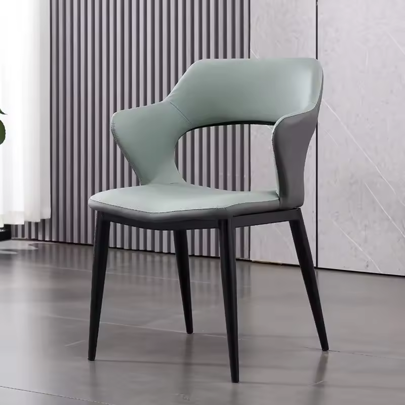 Nordic Arm Chair Luxury Leather Hotel Dining Living Room Chairs Restaurant Leisure Modern Dining Chairs with Armrest