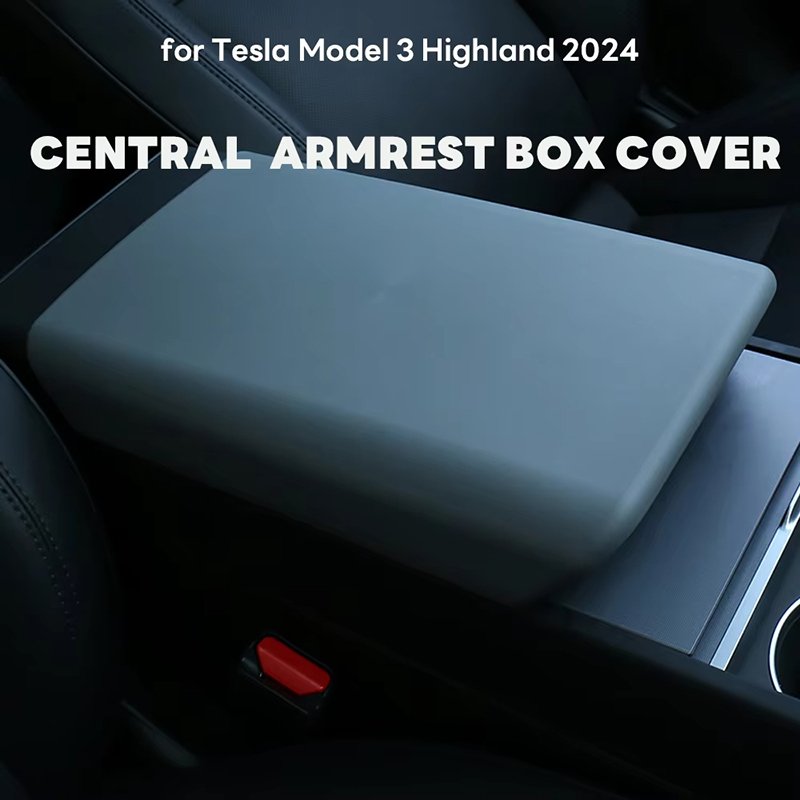 For Tesla Model 3 Highland 2023-2024 TPE Armrest Box Cover Center Console Arm Rest Lid Auto Central Armrest Box Pad Cover