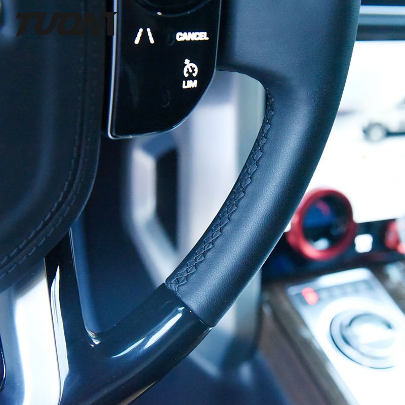Front Black Mahogany Wood Leather Car Steering Wheel For Land Rover Range Rover Sport SVR Defender