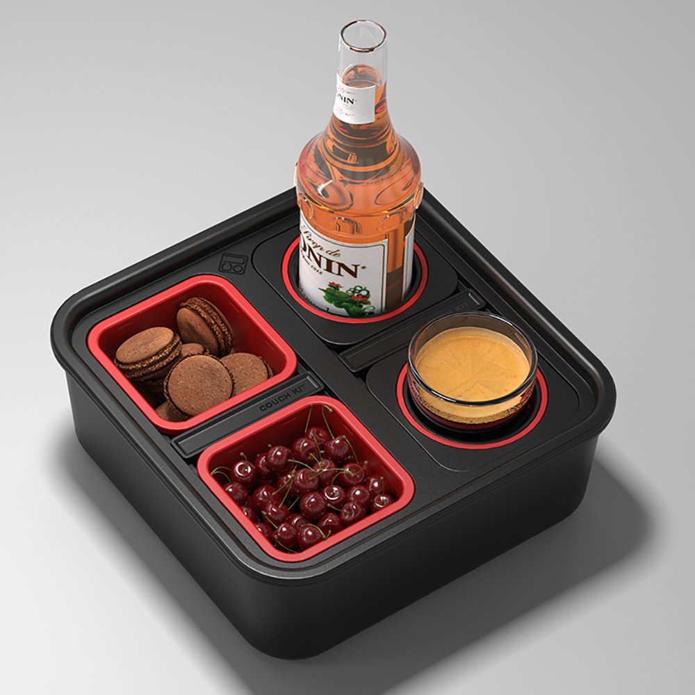 Drinks & Snacks Sofa Buddy with Armrest,TV Remote Control Storage and Organizer for Living Rooms, RV, and Cars