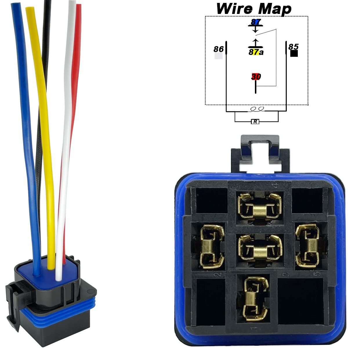 Wholesale 40/30 AMP 12V DC Waterproof Relay and Harness - Heavy Duty 12 AWG Tinned Copper Wires 5-PIN SPDT Automotive Relay