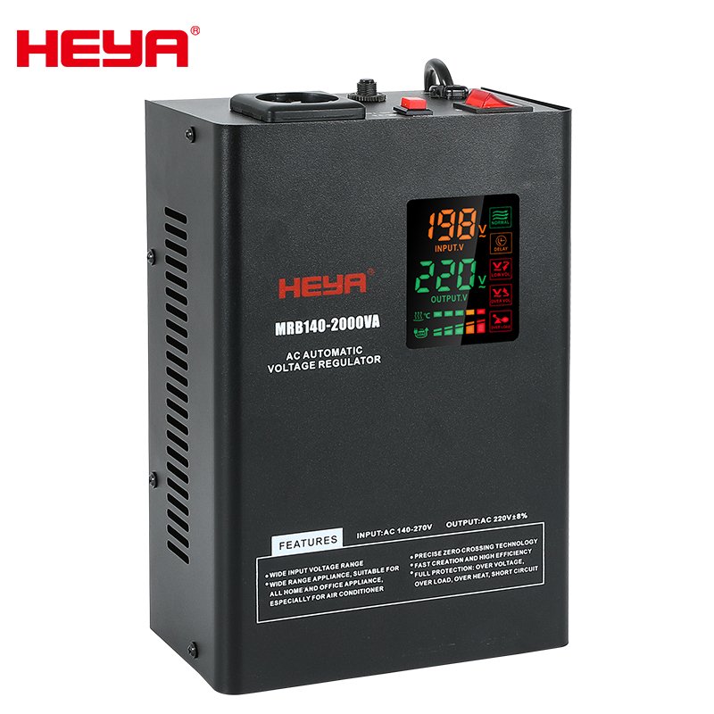 Wall Mounted 2KVA Single Phase AC Automatic Voltage Regulator 220V LED Home Avr Adjustable Digital Stabilizer