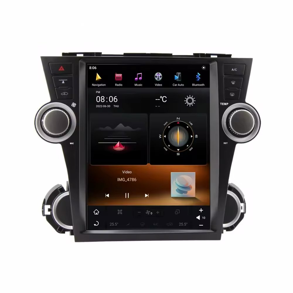 Android 11.0 12.1" car DVD for toyota highlander Kluger 2009-2013 android car radio gps navigation 4G LTE Carplay Wifi