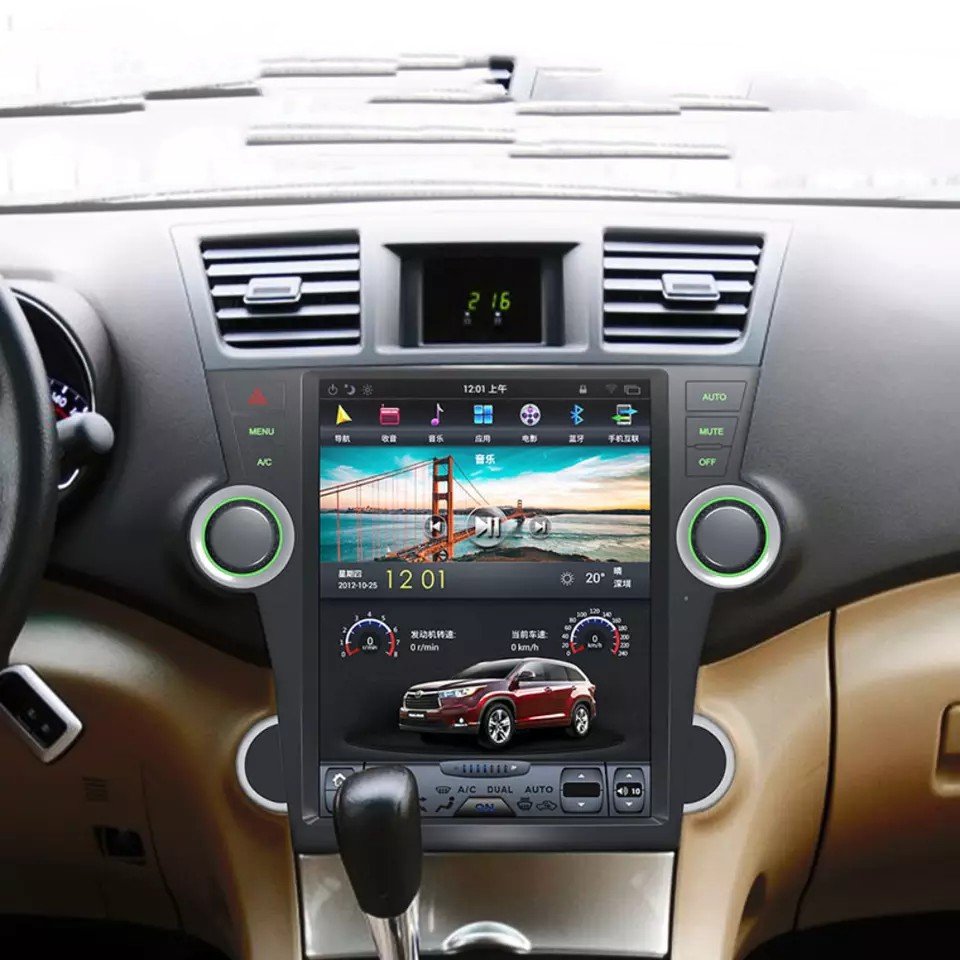 Android 11.0 12.1" car DVD for toyota highlander Kluger 2009-2013 android car radio gps navigation 4G LTE Carplay Wifi