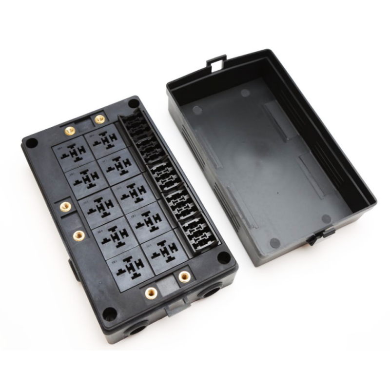 Fuse Relay Box with 15 Slots Fuse Holder and 10 Slots Relay Panel