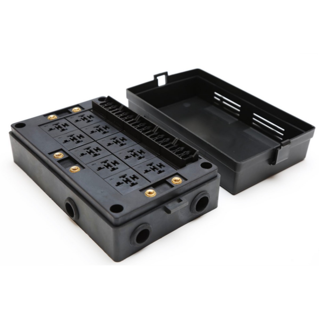 Fuse Relay Box with 15 Slots Fuse Holder and 10 Slots Relay Panel
