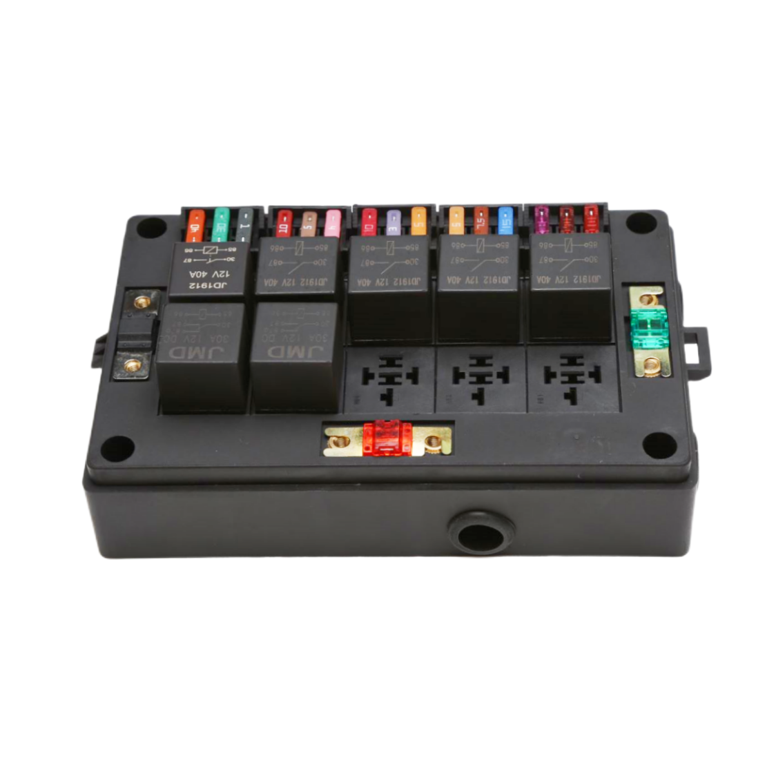 Fuse Relay Box with 15 Slots Fuse Holder and 10 Slots Relay Panel