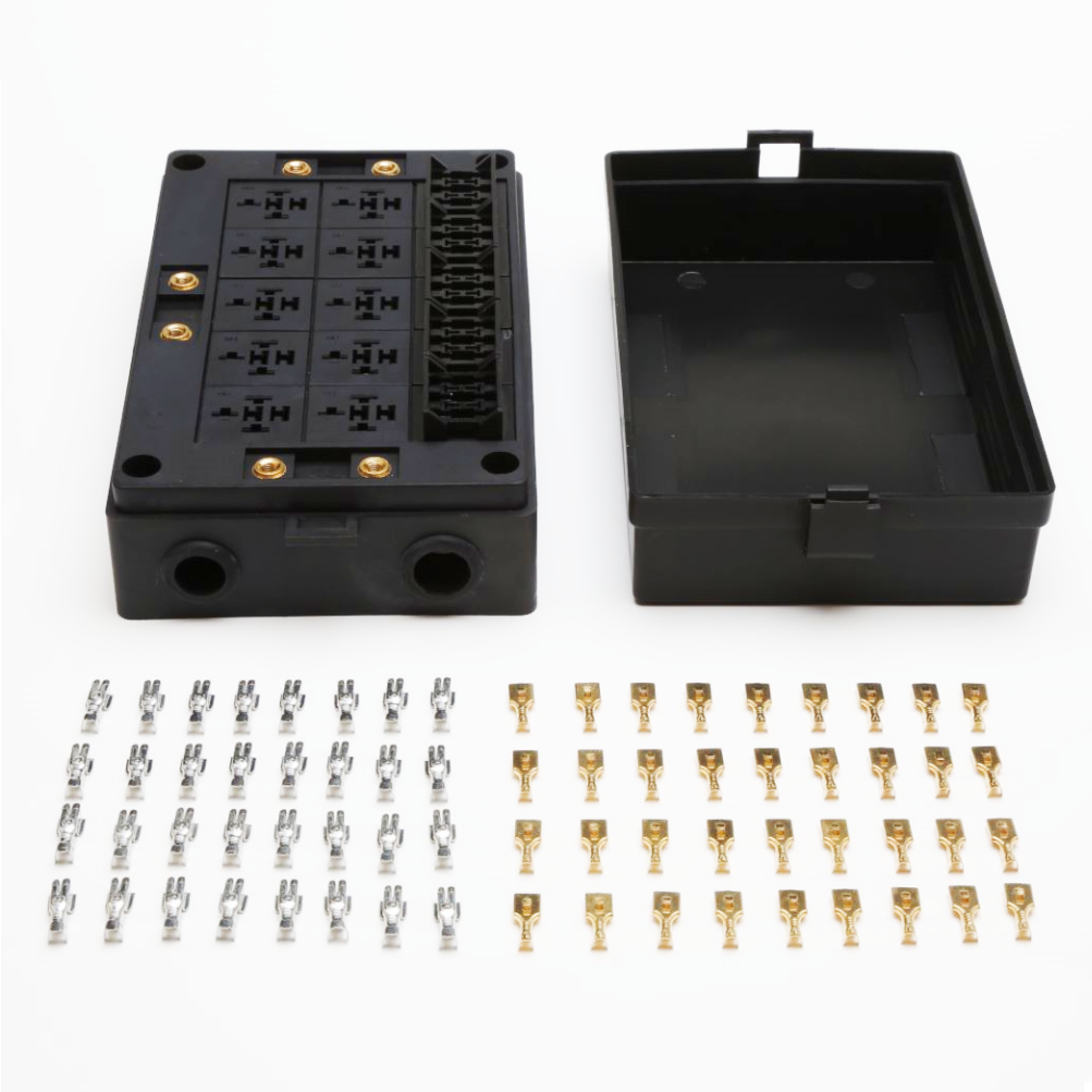 Fuse Relay Box with 15 Slots Fuse Holder and 10 Slots Relay Panel