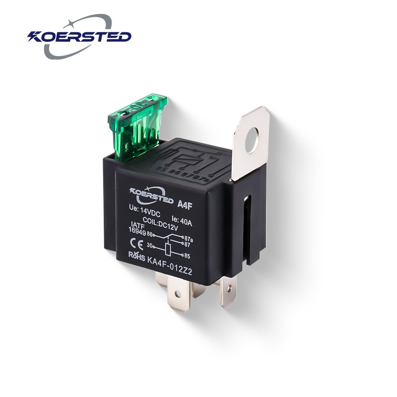 KA4F Series 30A Automotive Relay 12V 24V 1NO 1NC Fused Relay with Fuse for Vehicle and Machine Auto Relays