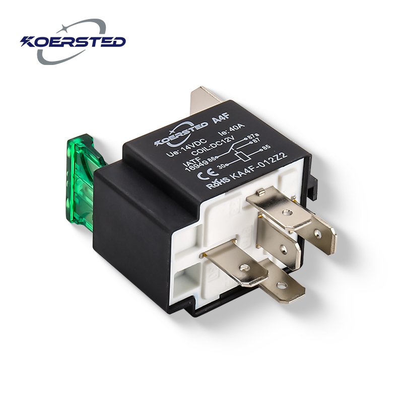 KA4F Series 30A Automotive Relay 12V 24V 1NO 1NC Fused Relay with Fuse for Vehicle and Machine Auto Relays