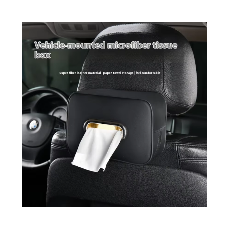 High-End Interior Kit Car Tissue Box Hanging Car Napkin Bag Car Armrest Tissue Box