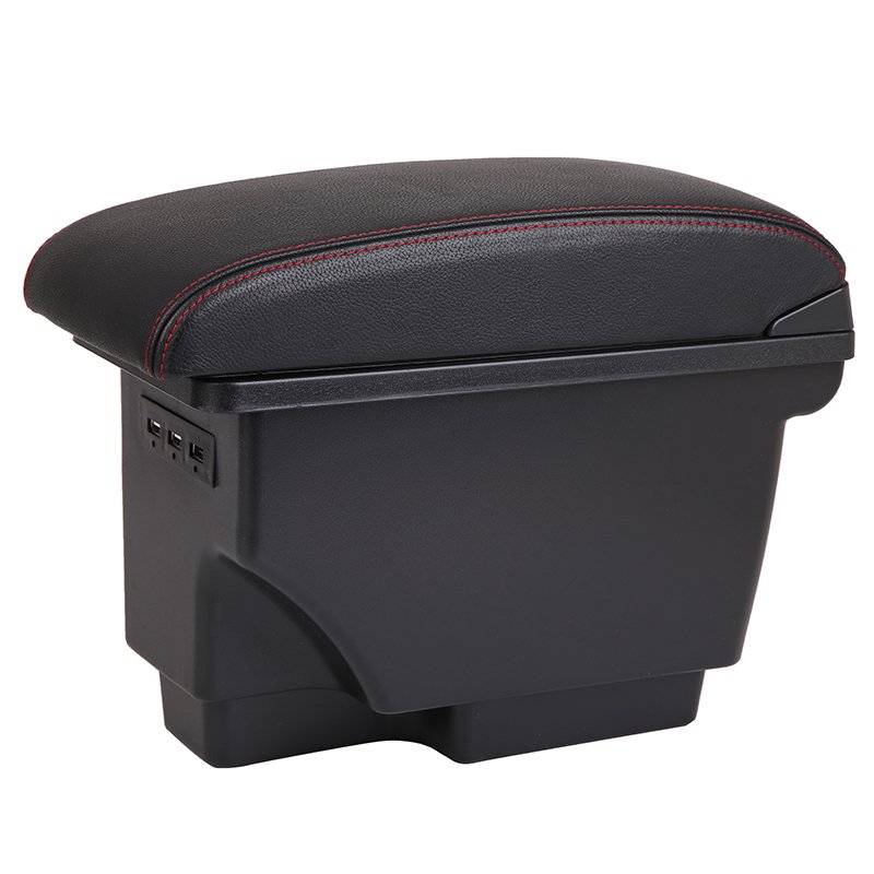Car Central Storage Box Universal PU Leather Armrest Box for VW Lavida Console Storage Box