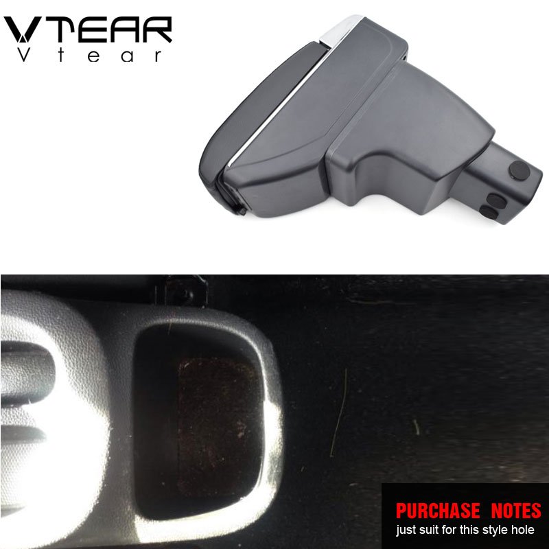 Vtear for Hyundai I10 Armrest Leather USB Interface Storage Box Red Thread Car-styling Interior ABS Arm Rest Accessories 15-18