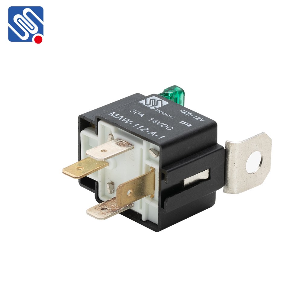 Meishuo MAW-112-A-1 30A 12VDC Auto Relay 4Pin Automotive Electrical Relay With Metal Bracket for Car Part