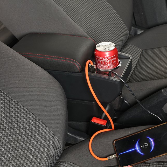 Universal Center Console Armrest Storage Multi Box with USB Charging and Cup Holder Auto Arm Rest