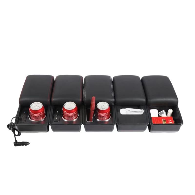 Universal Center Console Armrest Storage Multi Box with USB Charging and Cup Holder Auto Arm Rest