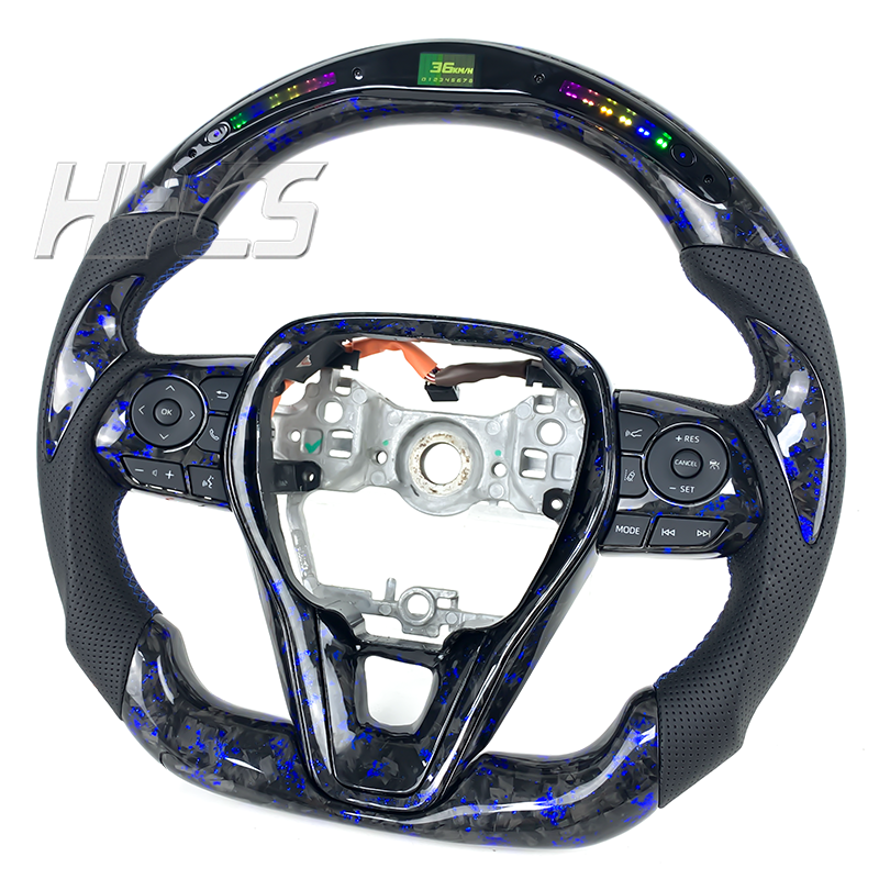 Car Interior Accessories LED Display Forged Carbon Fiber Steering Wheel For Toyota Corolla 2018