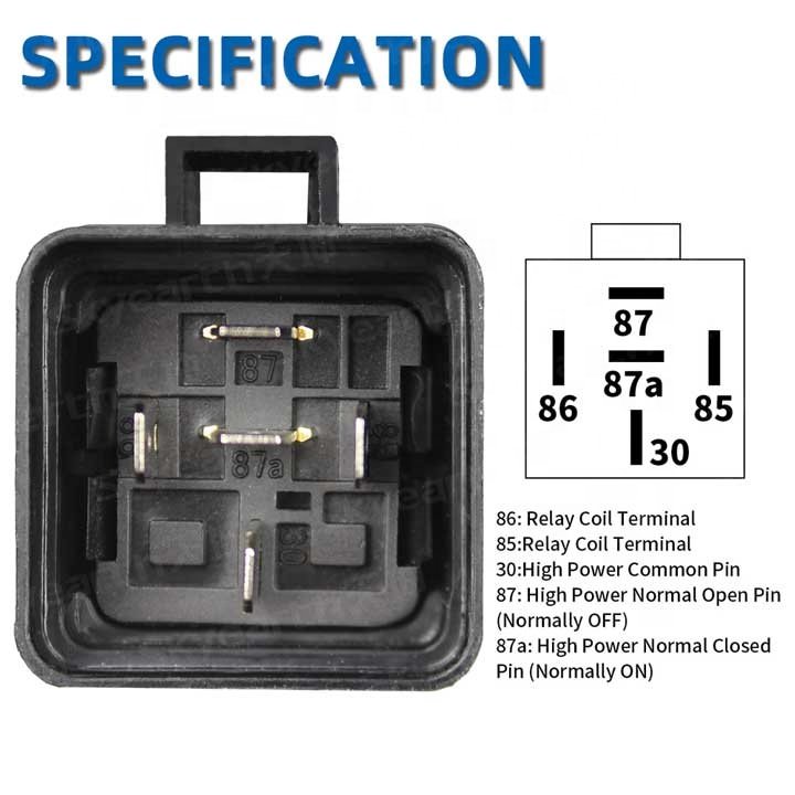 Skyearth 12V 40AMP Heavy Duty 5 Pin Waterproof SPDT Auto Relay with Harness Car Relay Socket 14AWG Relay Kit Bosch Style for Car