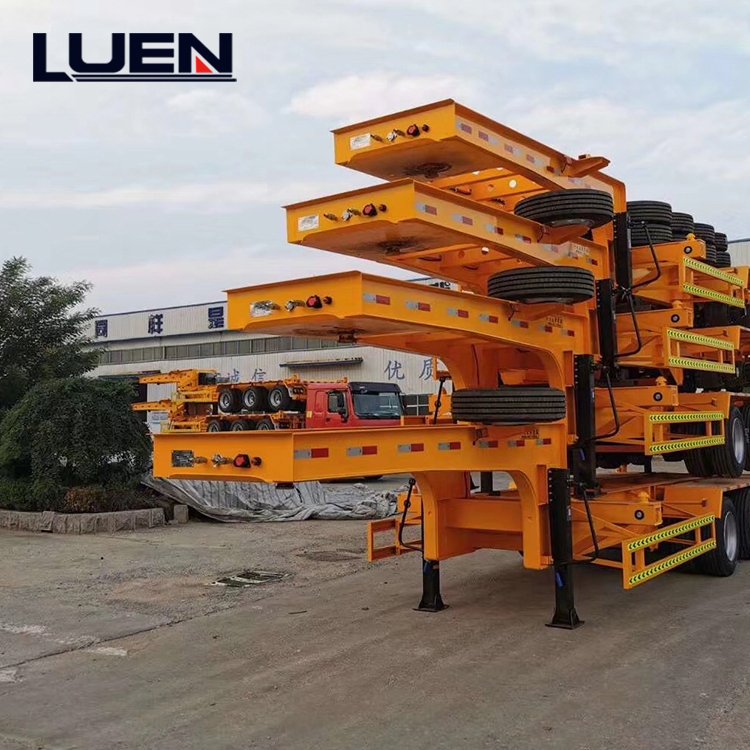 Heavy Duty 3axles Excavator Transport Gooseneck Lowboy Low Loader Bed Lowbed Semi Truck Trailer