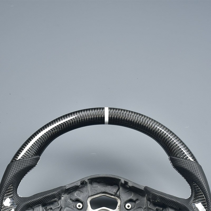 Customized genuine carbon fiber car steering wheel in black perforated leather for Toyota Supra A90