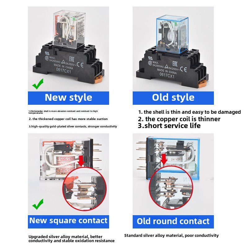 New My4N-Gs My2N-D2-Gs Ac220V Dc24V Genuine Intermediate Relay Ac220V Dc24V