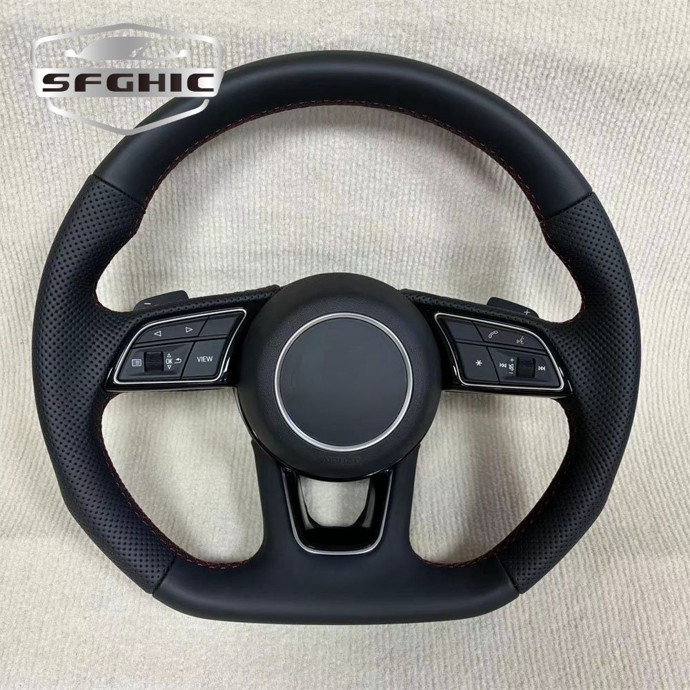 Wholesale Discountsa Perforated leather Steering Wheel Car Accessories For Audi A3 2009 Handmade Customized Car Steering Wheel