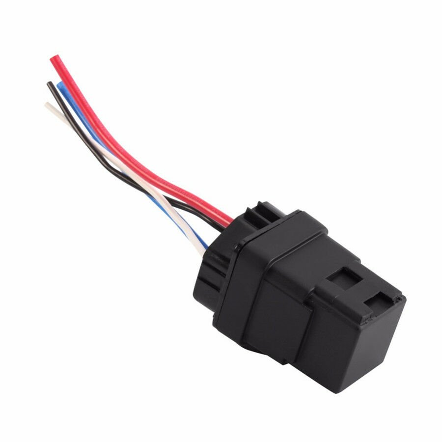 4 Wires Car Truck 12V 40A 1.6W 4PIN Auto Fuse Relay Socket Wire Pigtails