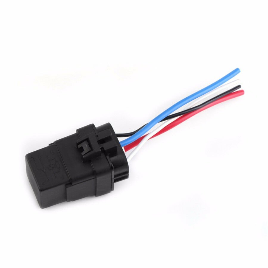 4 Wires Car Truck 12V 40A 1.6W 4PIN Auto Fuse Relay Socket Wire Pigtails