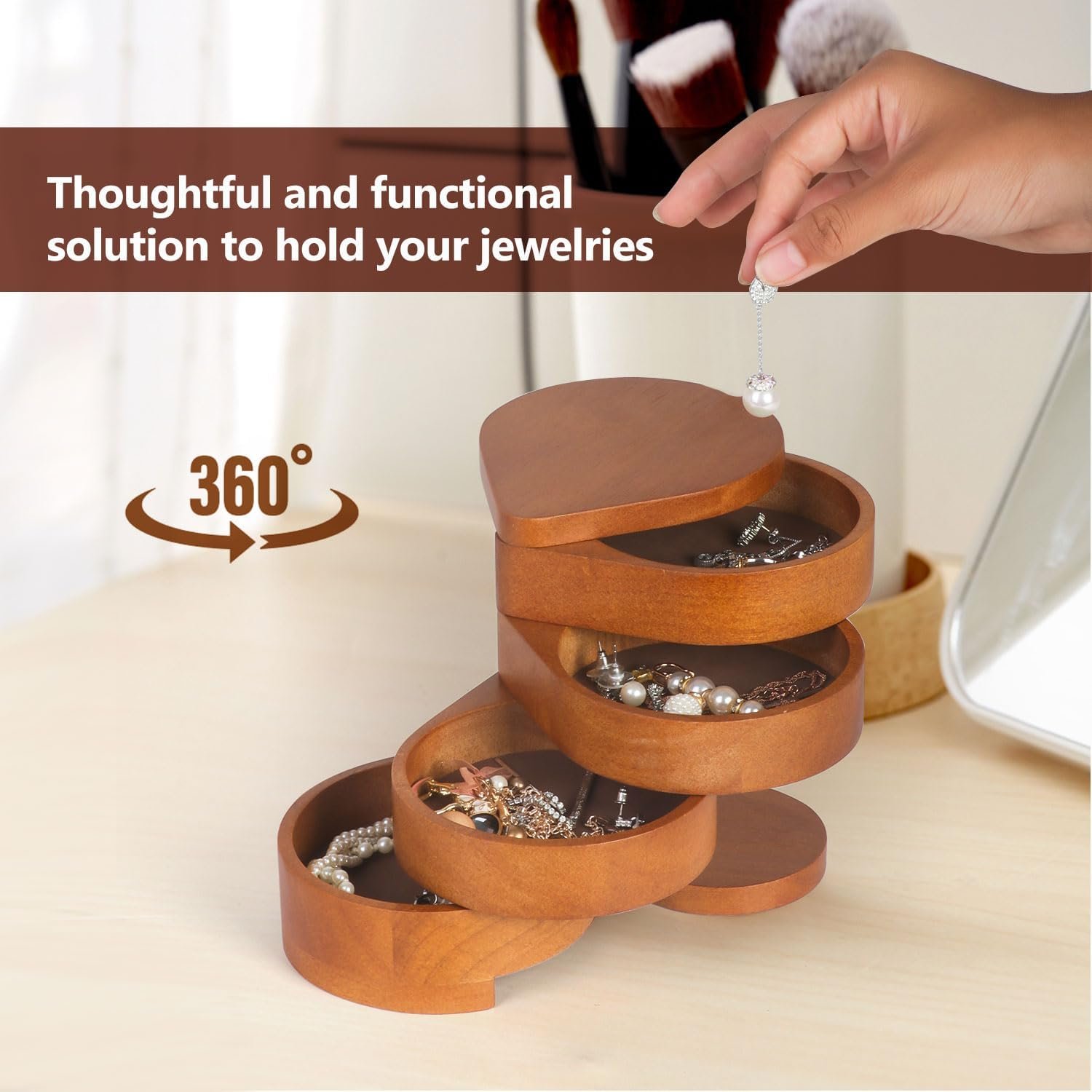Wooden Jewelry Organizer Hot Sale Products Wooden Jewelry Holder Widely Used for Girl's Gifts Wooden Jewelry Storage Box