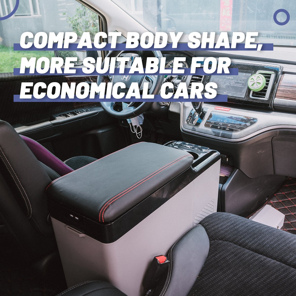 Alpicool CF8 7.4L Armrest Type Leather Freezer with Wireless Charging Design 12v 24v Mini Car Fridges