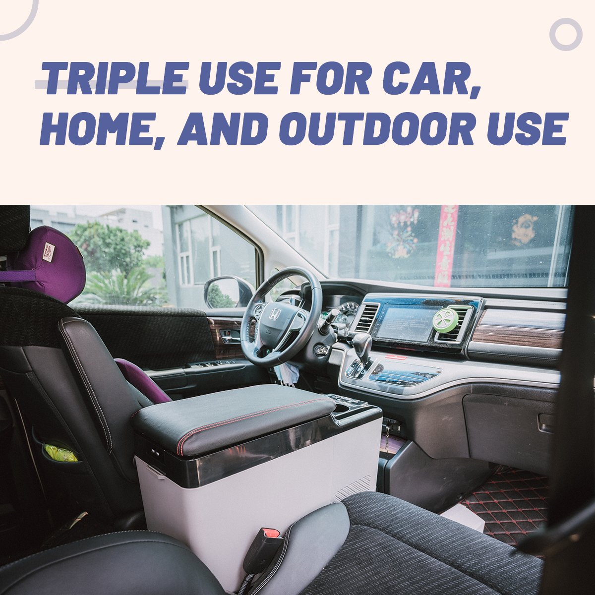Alpicool CF8 7.4L Armrest Type Leather Freezer with Wireless Charging Design 12v 24v Mini Car Fridges