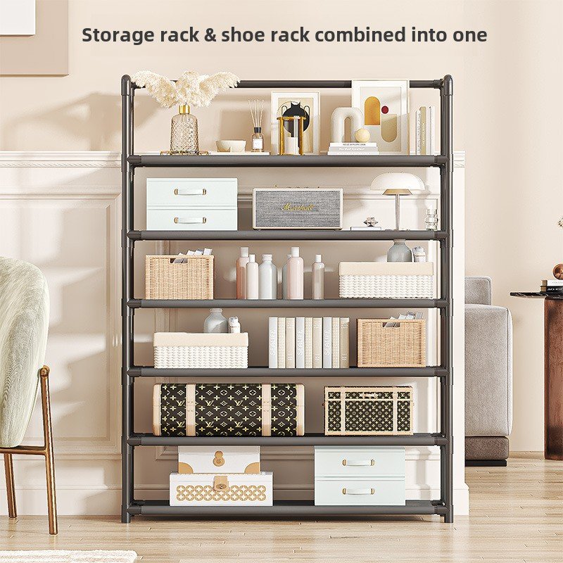 Multi-Layer Metal Armrest Shoe Rack New Simple Dust-Proof Shoe Storage Cabinet Cross-Border Accessible