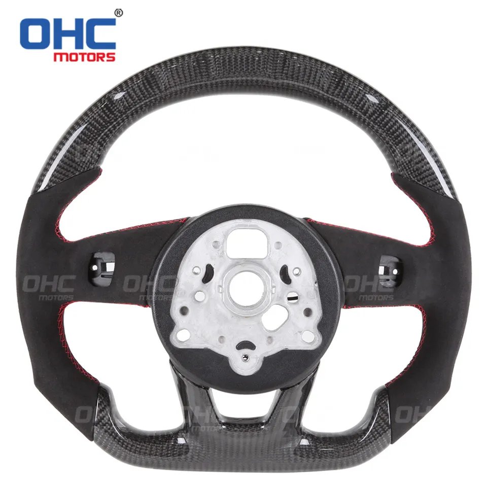 OHC Motors REAL Carbon Fiber LED Steering Wheel for Audi RS3 RS4 RS5 RS6 RS7 S3 S4 S5 A1 A3 A4 A4L A5