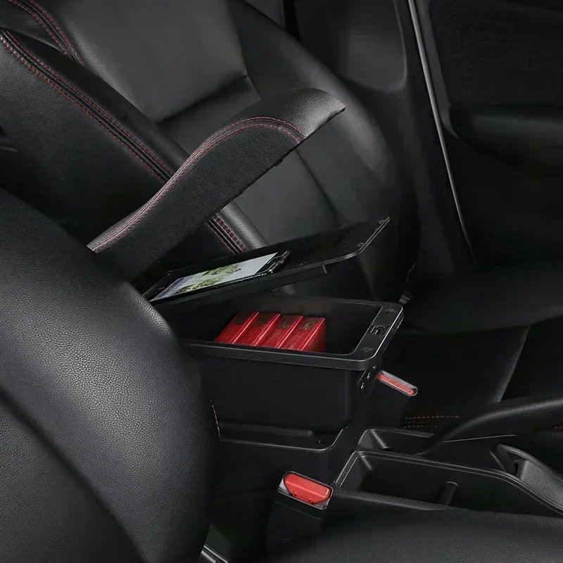 TONC Bora Car Interior Armrest Box Customized Multi-functional Double-layer Storage Design with USB Charging Hole and Cup Holder
