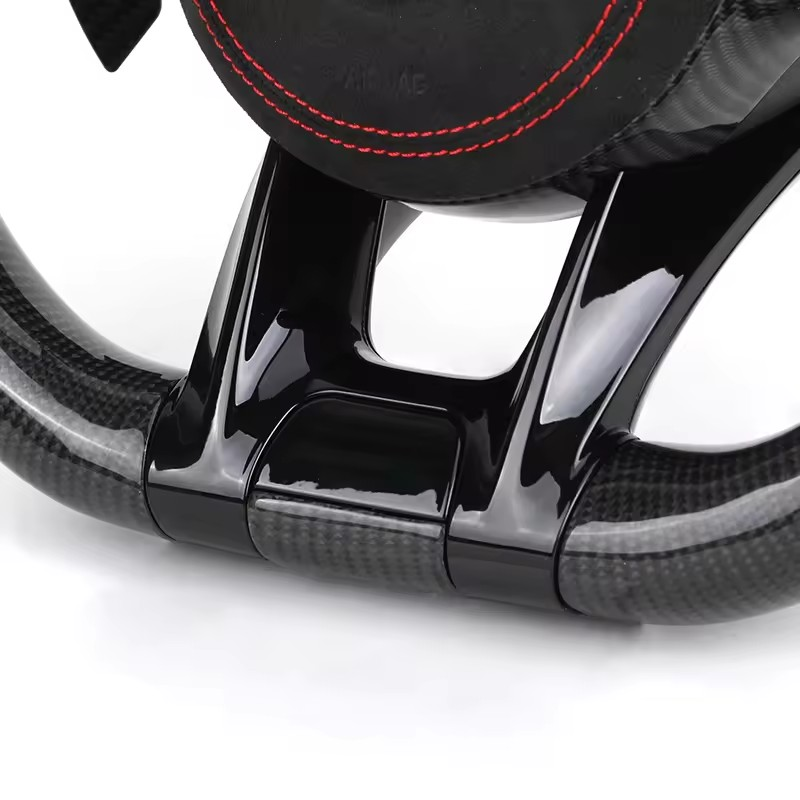 With Piano Black Trim Half Alcantara Carbon LED Steering Wheel for Mercedes Benz W204 W205 W213 W211 W221 X166 GLC X253 G63 AMG