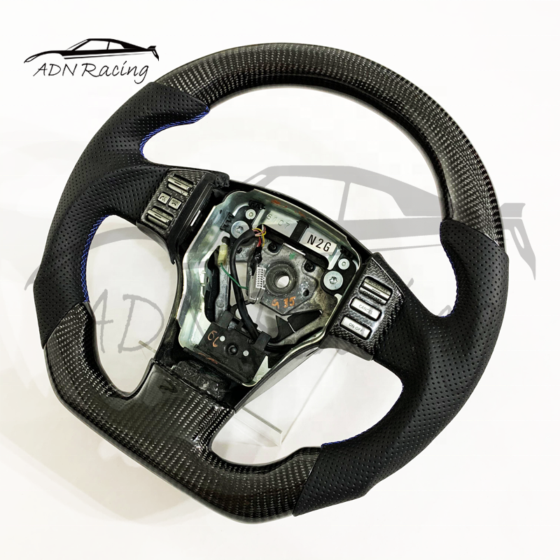 Custom Sporty Flat Bottom Carbon Fiber Steering Wheel For INFINITI G35 2003+