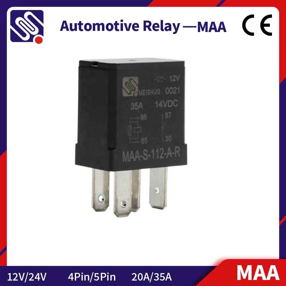 Meishuo MAA-S-112-A-R Power Factor Control Relay 30a 12v 4pin Automotive Rele with Resistor Car Relay Price
