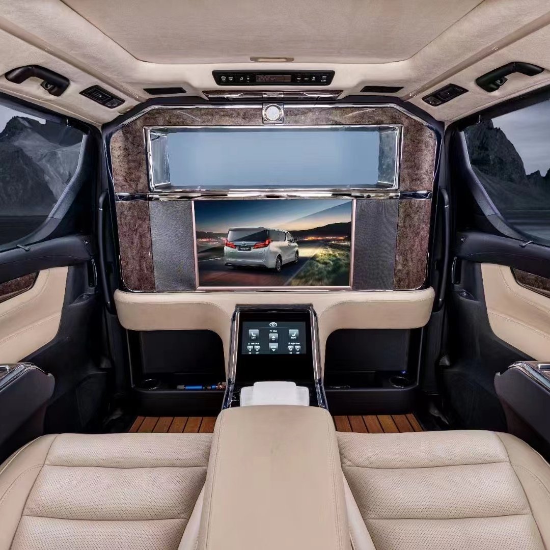 Toyota ALPHARD Partition Assembly 27 "TV Lift Glass Storage Box Luxury VIP Seat Armrest with Touch Screen Electric Wine Cabinet
