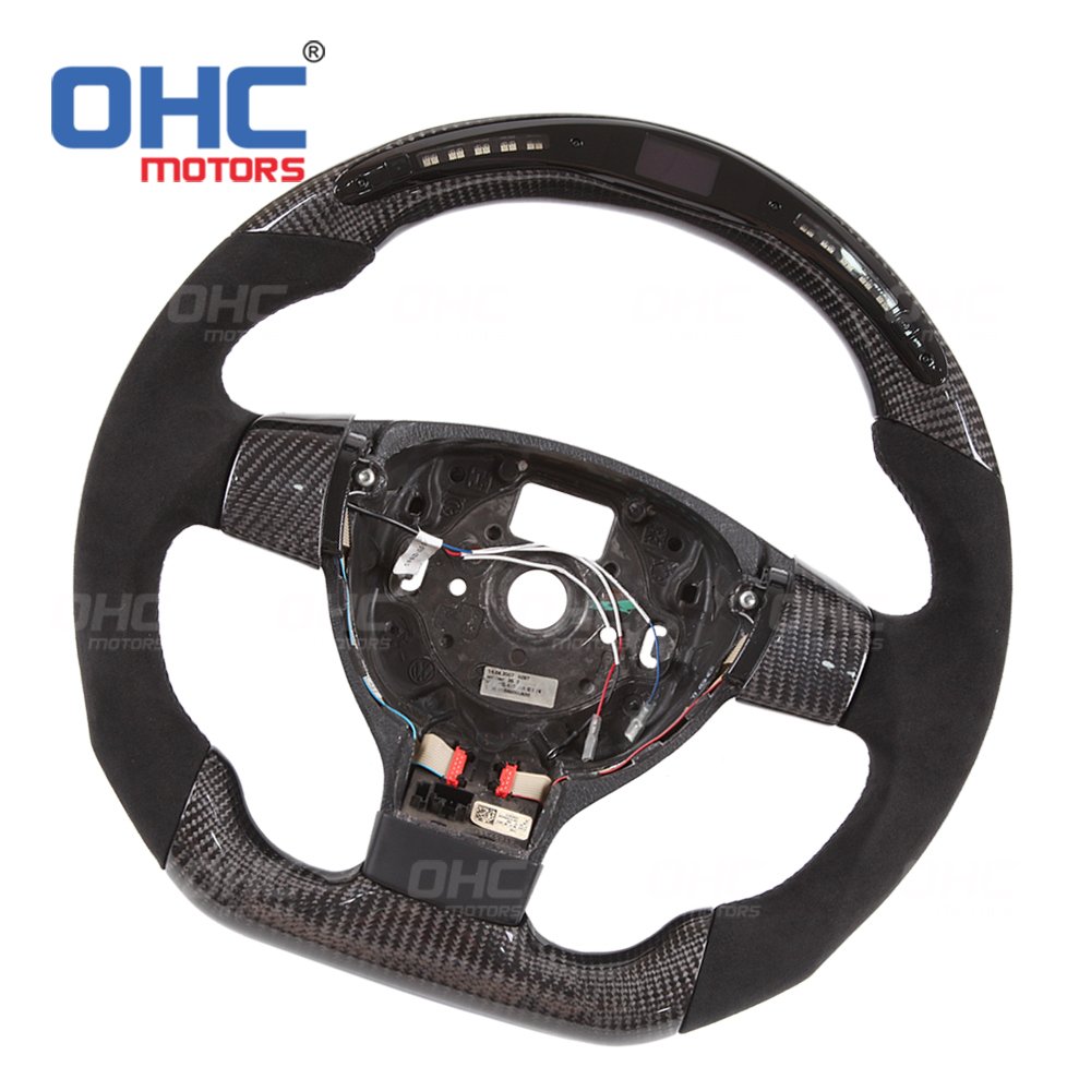 Led Shift Light Steering Wheel For Volswagen Vw Golf 5 Jetta Mk5 Gti Golf Jetta R Line Alcantara Steering Wheel Carbon Fiber