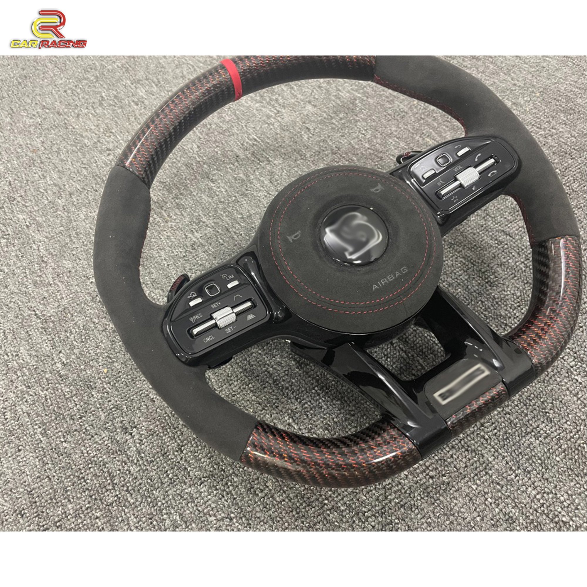 Upgrade Red Carbon Fiber Car Steering Wheel With Button For Mercedes Benz G-Class G Wagon W464 G63 AMG G500 G550 2019-2024