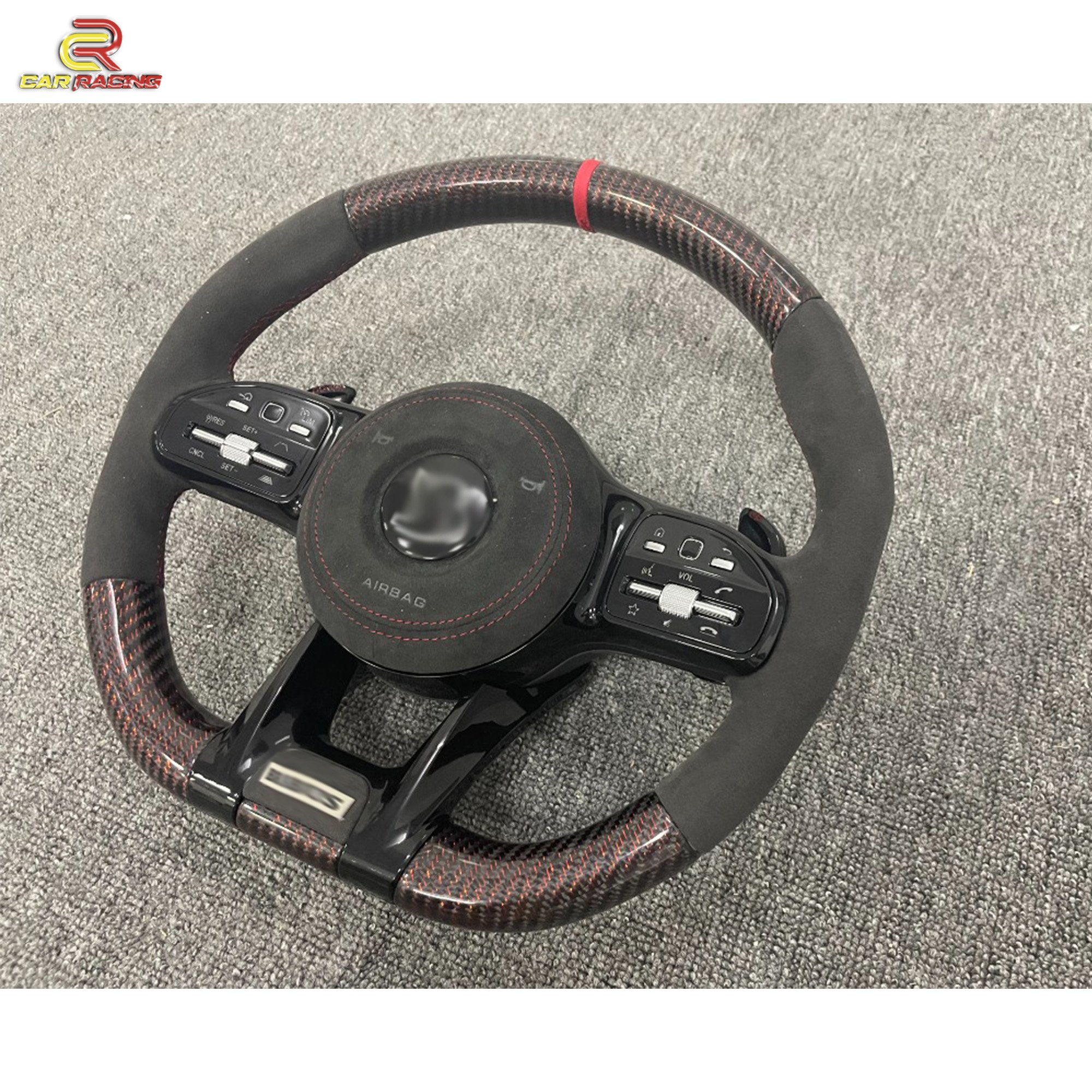 Upgrade Red Carbon Fiber Car Steering Wheel With Button For Mercedes Benz G-Class G Wagon W464 G63 AMG G500 G550 2019-2024